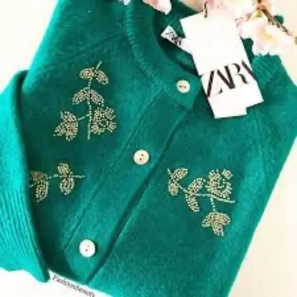 ZARA KNIT CARDIGAN WITH BEADS - Picture 11 of 11